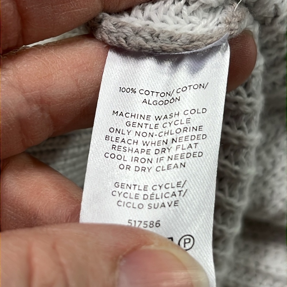 LOFT Casual Boho Cottage Spring Ombre Pastel Cotton Crew Shaker Knit Sweater XL - Picture 14 of 16